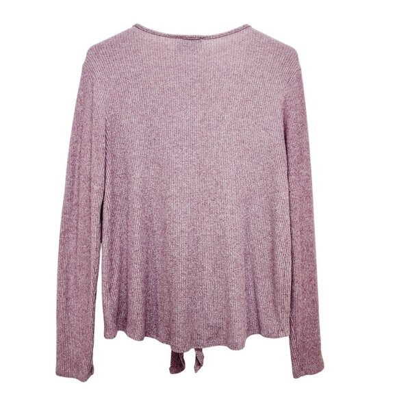 Saturday / Sunday Anthropologie Womens V-Neck Tie-Front Knit Sweater Medium pink - Picture 3 of 12